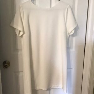 White shift dress